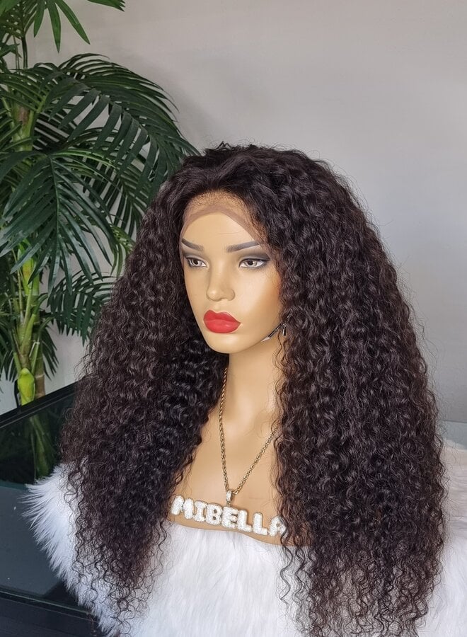 Nuit Noisette - Frontal Wig Deep Curly 24" - Steamed Raw Indian Hair - Cap M