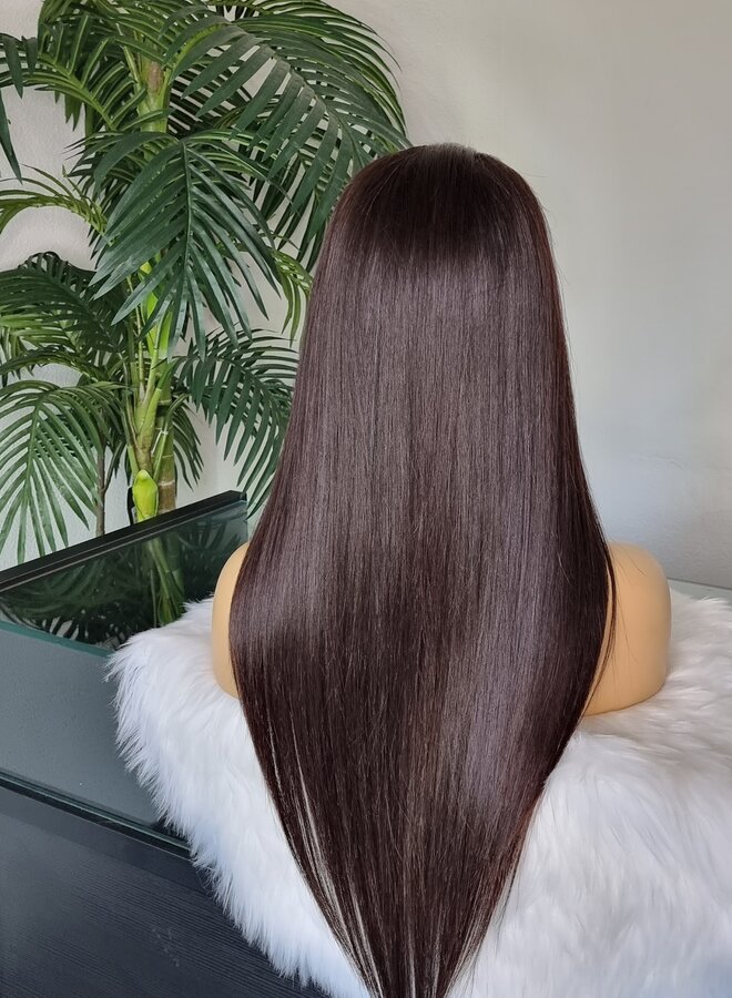 Chocolat Amoroso - Frontal Wig Natural Straight 22" - Raw Indian Hair - Cap M