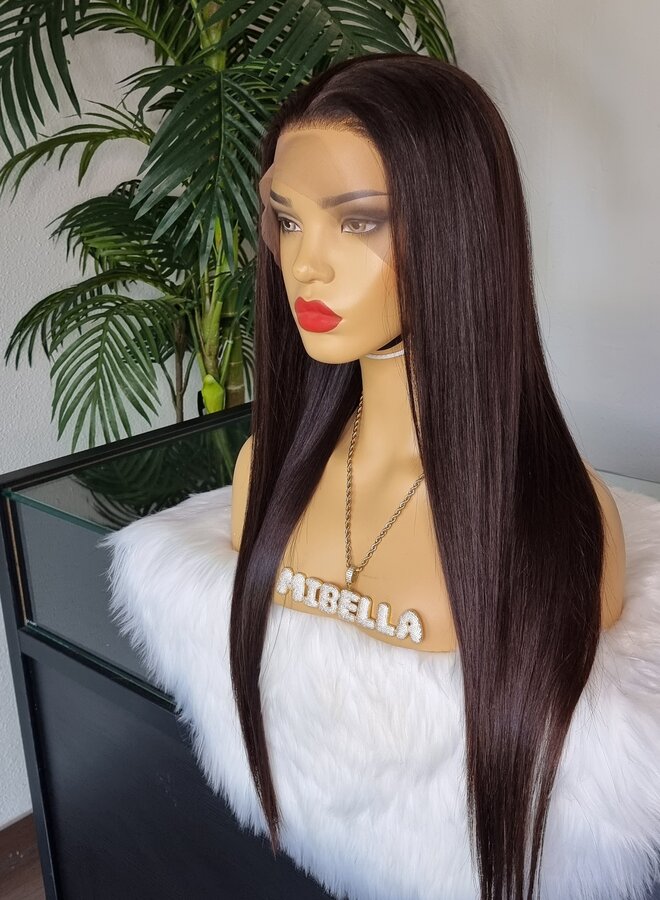 Chocolat Amoroso - Frontal Wig Natural Straight 22" - Raw Indian Hair - Cap M