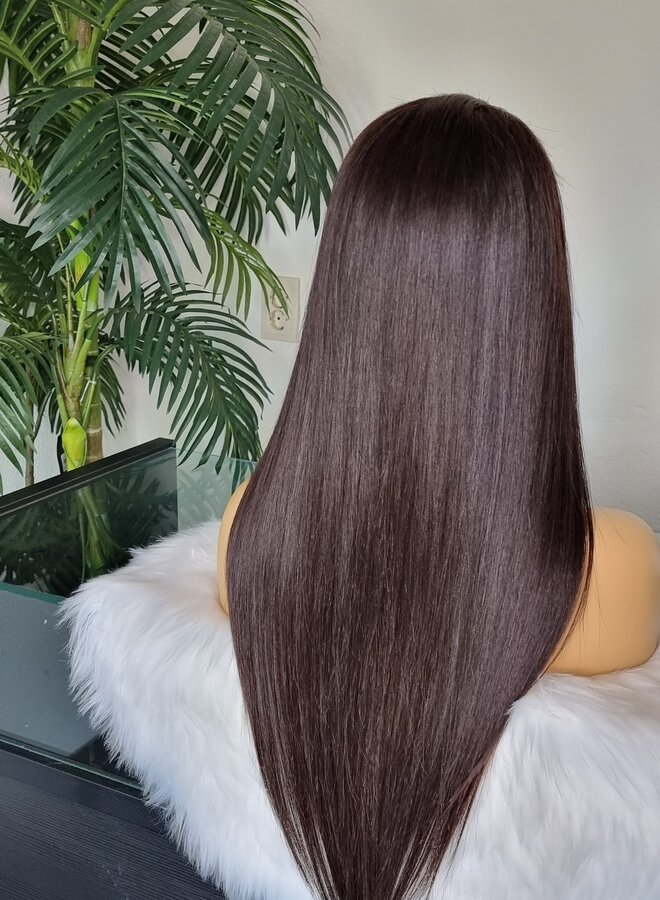 Chocolat Amoroso - Frontal Wig Natural Straight 22" - Raw Indian Hair - Cap M