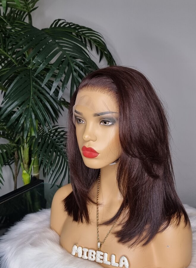 Rosso Castagna - 13x4 Frontal Wig Natural Straight  10" - Remy Vietnamese Hair - Cap M