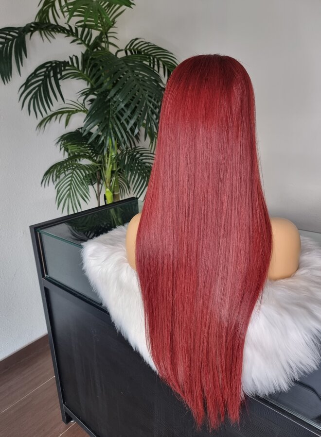 Rosso Profondo - 6x6 HD Closure Wig Natural Straight - Colored Raw Vietnamese Hair - Double Drawn - Brown/Reddish Tint