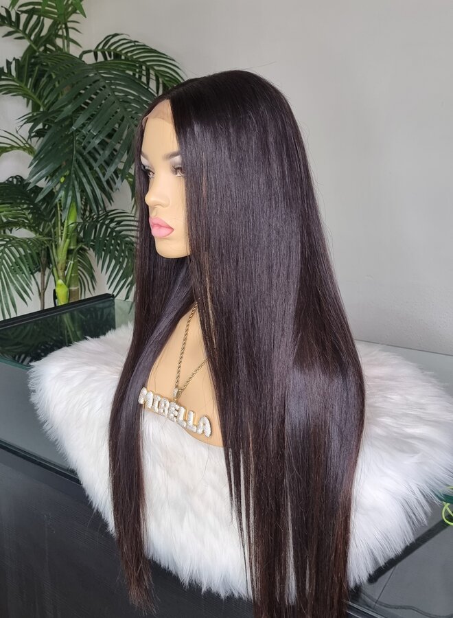 Spicy Brownie - 4x4 Closure Wig Natural Straight 26" - Raw Indian Straight - Cap M - Secondchance