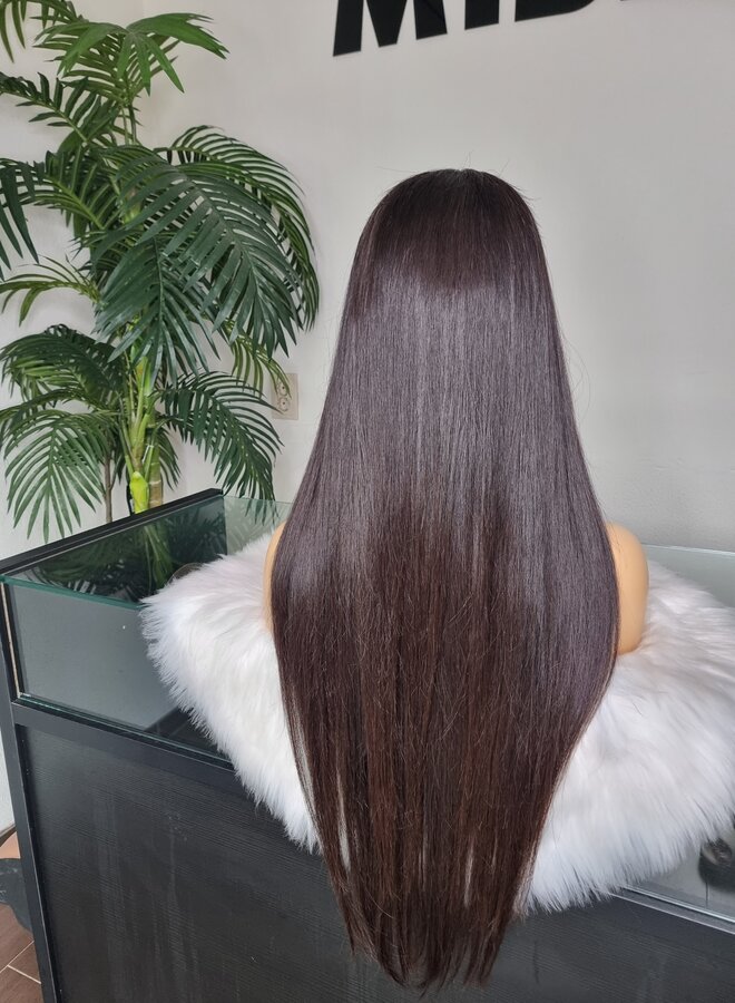 Spicy Brownie - 4x4 Closure Wig Natural Straight 26" - Raw Indian Straight - Cap M - Secondchance
