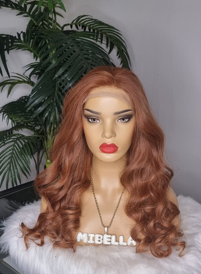 Spicy Ginger - 5x5 Closure Wig Natural Straight 20" - Colored Raw Indian Hair - Cap S