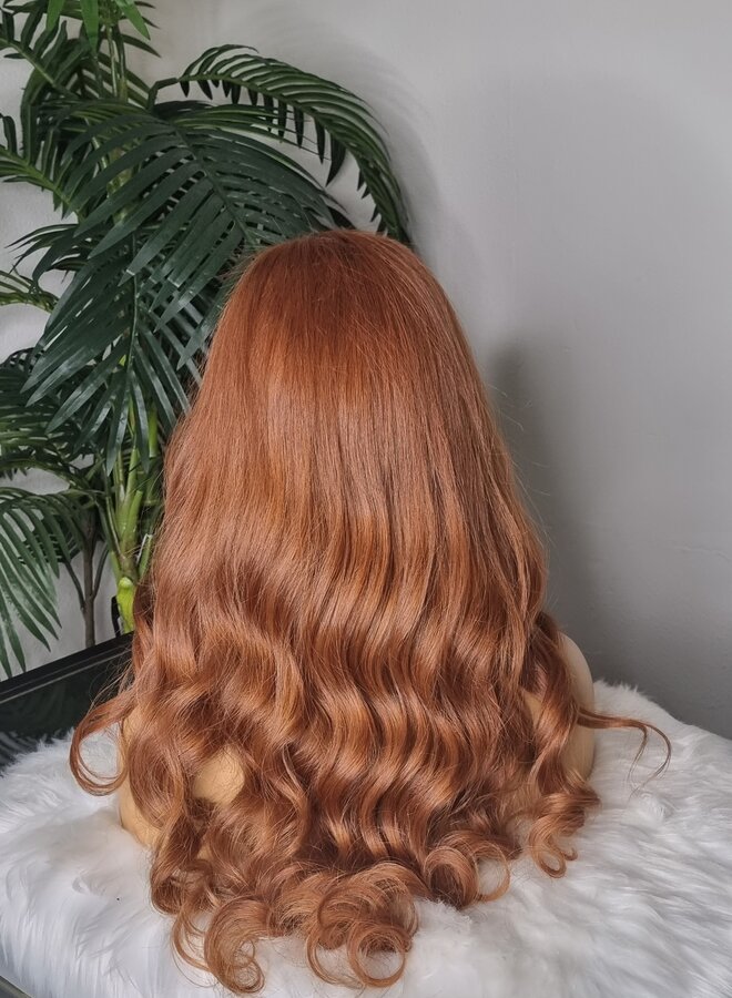 Spicy Ginger - 5x5 Closure Wig Natural Straight 20" - Colored Raw Indian Hair - Cap S