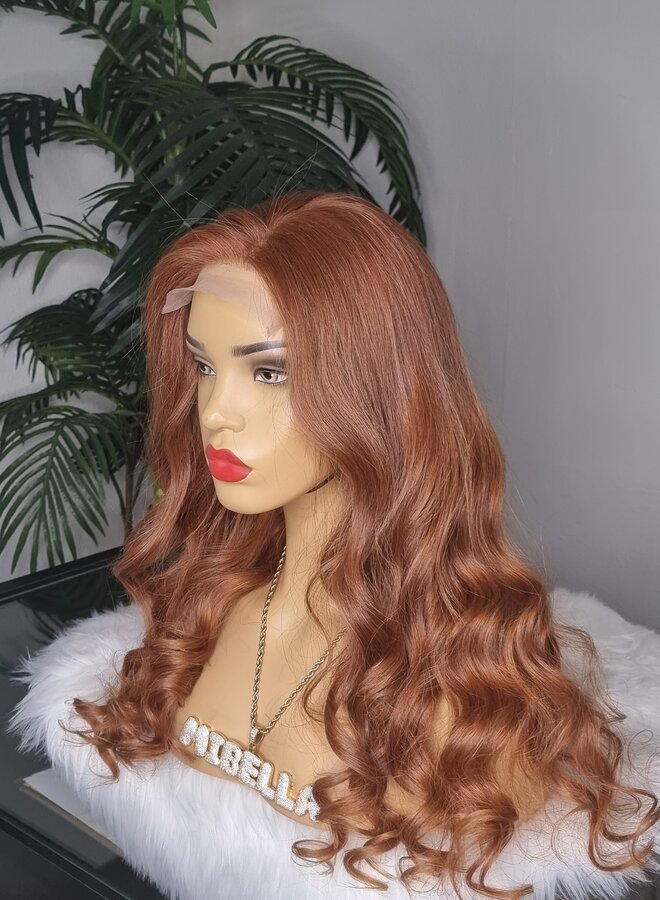 Spicy Ginger - 5x5 Closure Wig Natural Straight 20" - Colored Raw Indian Hair - Cap S