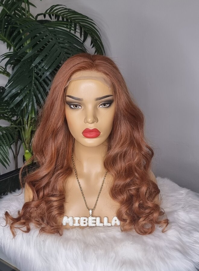 Spicy Ginger - 5x5 Closure Wig Natural Straight 20" - Colored Raw Indian Hair - Cap S