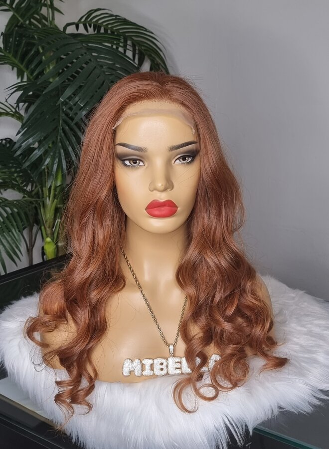 Spicy Ginger - 5x5 Closure Wig Natural Straight 20" - Colored Raw Indian Hair - Cap S