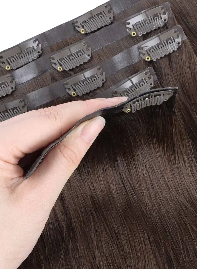 #2 Coffee Brown Straight - Seamless Clip In Extensions