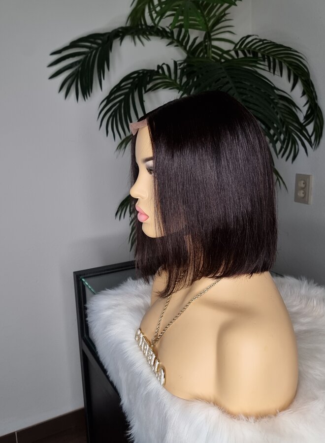 Mai Tai - 2x6 Closure Wig Natural Straight 8" - 100% Human Hair