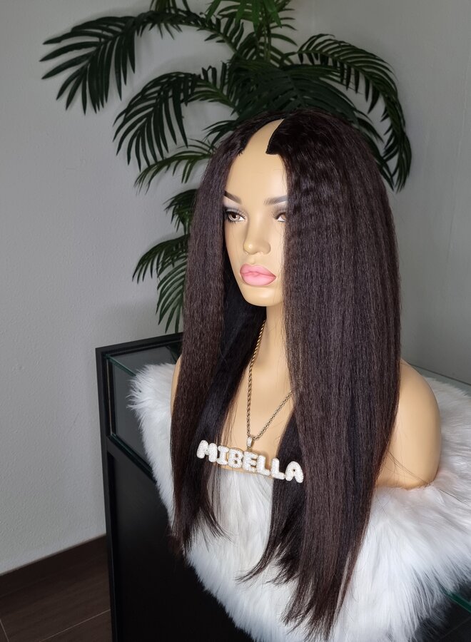 Alde Lina - U Part Wig Kinky Straight 20" - Steamed Raw Indian Hair