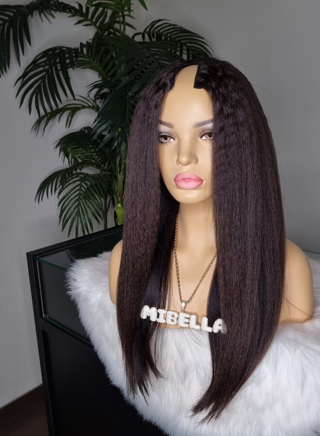 Alde Lina - U Part Wig Kinky Straight 20" - Steamed Raw Indian Hair