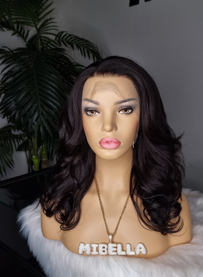 Black Marilyn - 13x4 Frontal Wig Body Wave 14" - Remy Vietnamese Double Drawn