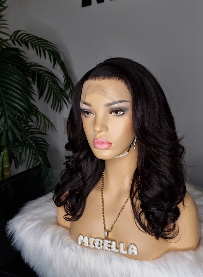 Black Marilyn - 13x4 Frontal Wig Body Wave 14" - Remy Vietnamese Double Drawn