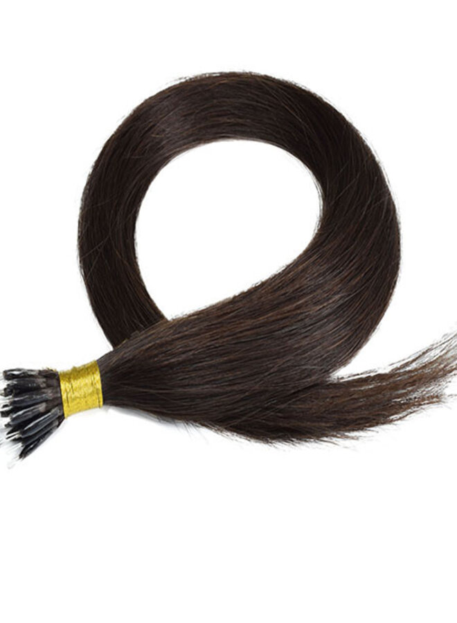 #2 Coffee Brown Straight - Nano Ring Extensions