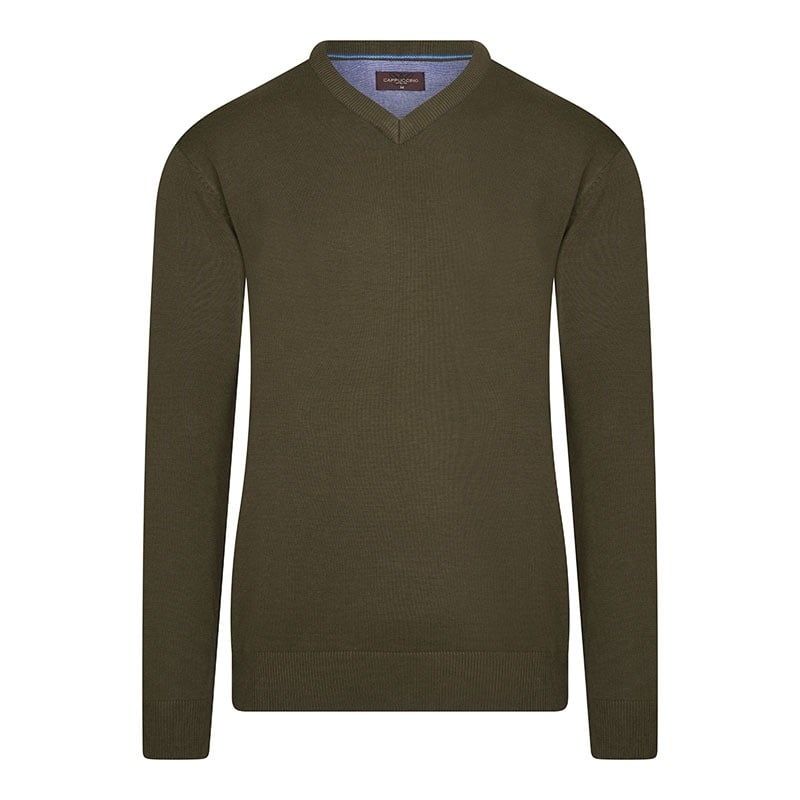 Cappuccino Italia - Heren Sweaters Pullover Army - Groen - Maat L