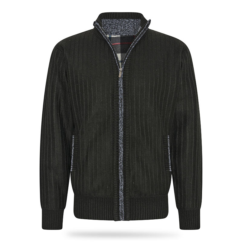 Cappuccino Italia - Heren Sweaters Bounded Jacket Zwart - Zwart - Maat XL