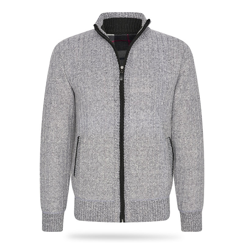 Cappuccino Italia - Heren Sweaters Bounded Jacket Grijs - Grijs - Maat XL