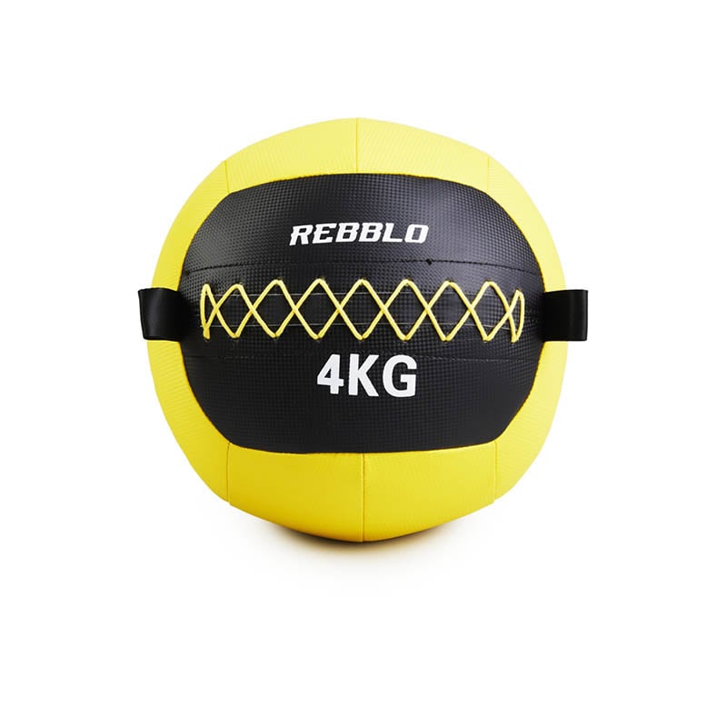 Rebblo Wall Ball - 4 Kg Gewichtsbal - Crossfit Medicijnbal - Fitness Gewicht - Kunstleer - ⌀ 32 cm