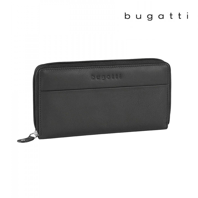 Bugatti - Leren portemonnee voor dames - Zwart Ecoleder