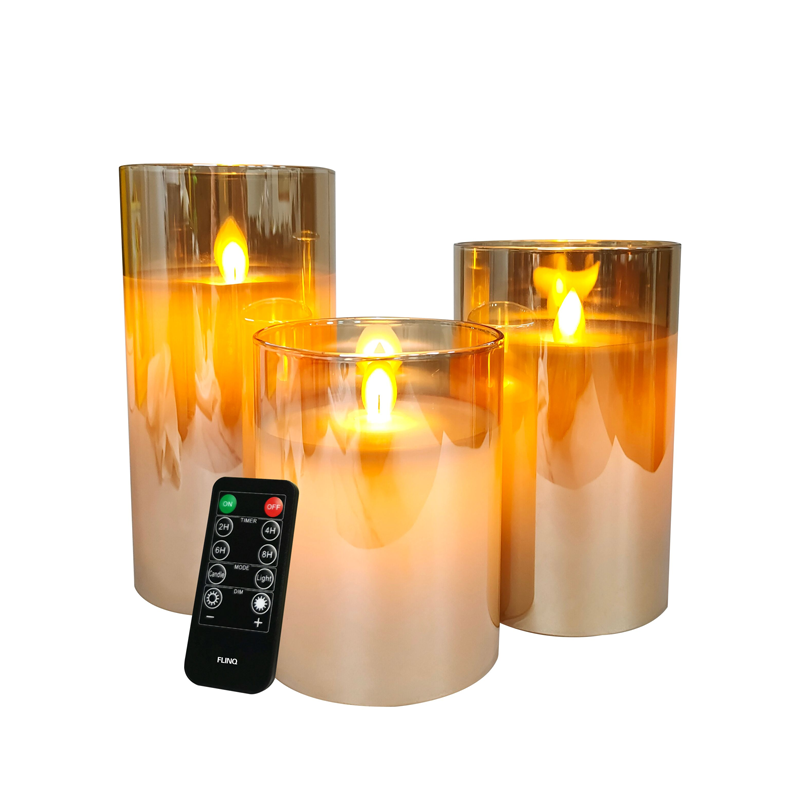3-PACK LED Kaarsen - Smoked Glass - Koopjedeal - De beste Deals & Dagaanbiedingen