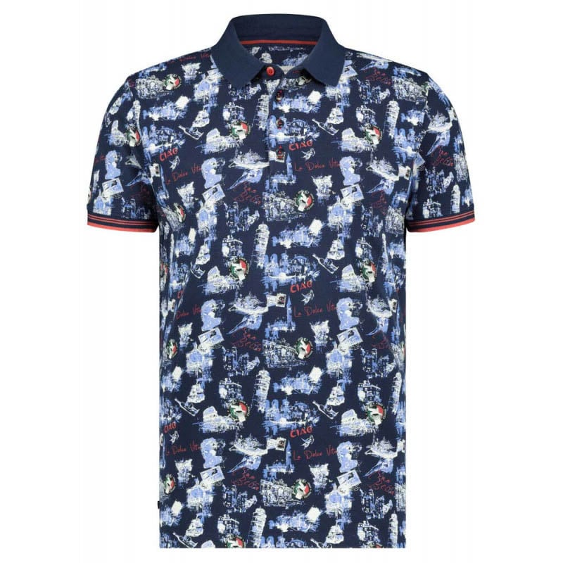 A fish named Fred- Polo Italy map navy - XS-EU