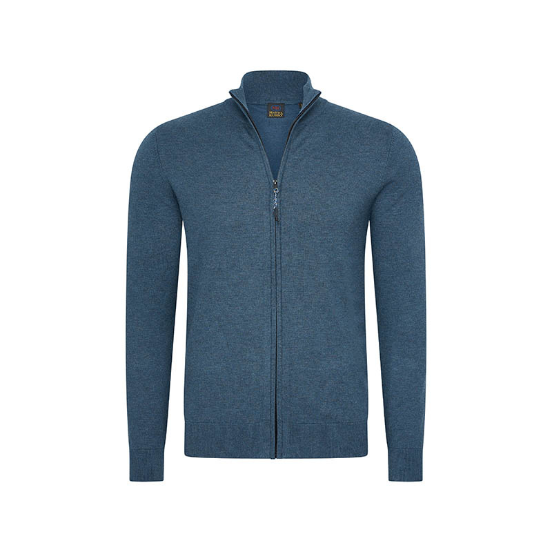 Full Zip Cardigan Vest - Blauw