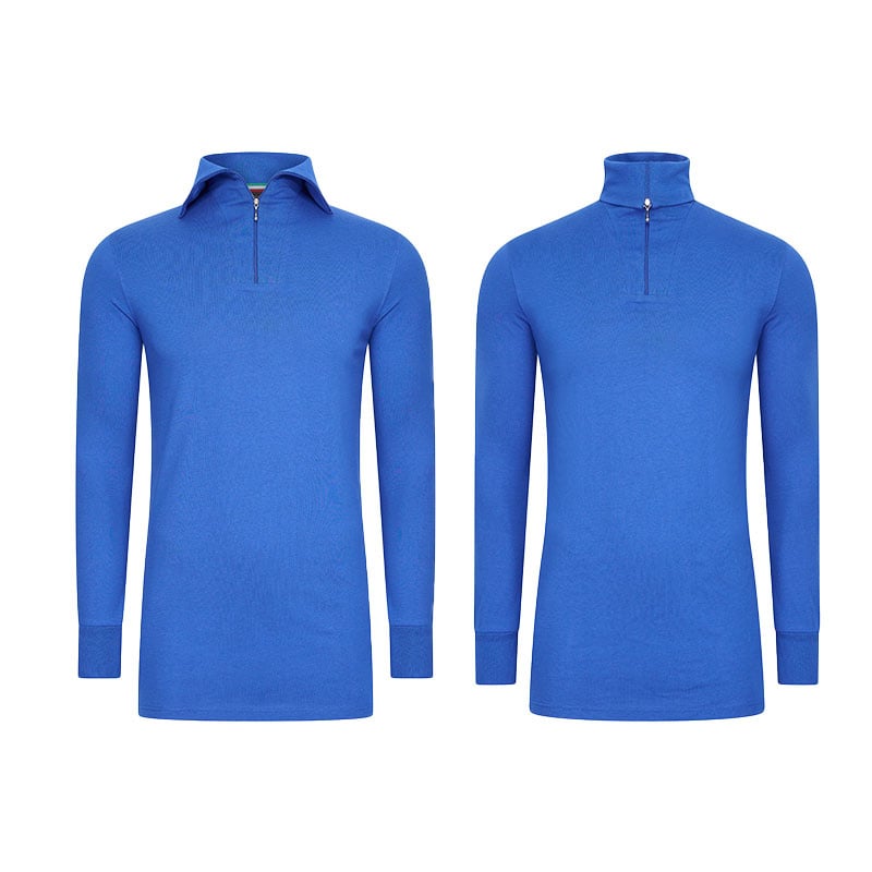 Zip Pullover - Extra Lang - Blauw