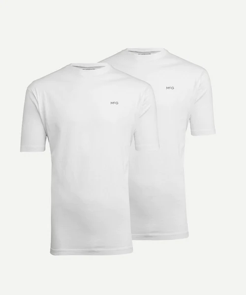 McGregor 2 Pack Basic T-Shirt Met Logo - Wit, Set van: 4 Pack