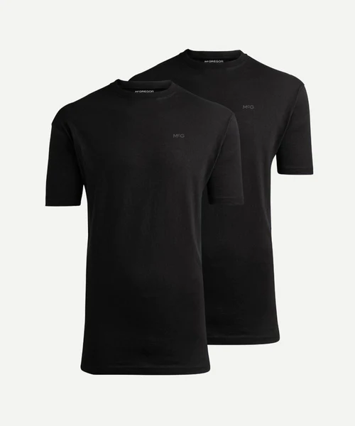 McGregor 2 Pack Basic T-Shirt Met Logo - Zwart, Set van: 4 Pack