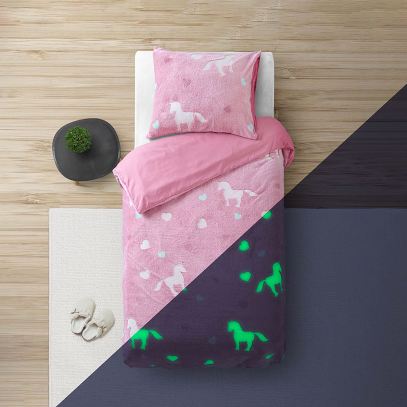 Koopjedeal Dekbedovertrek Glow in the Dark - Dekbedovertrek - 140 x 200 cm aanbieding