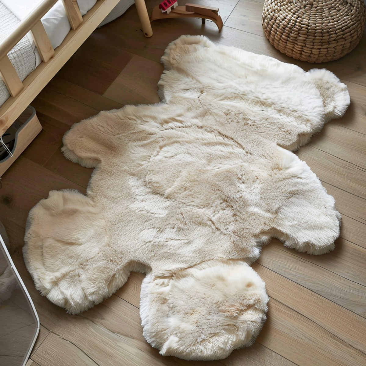 Kinder Vloerkleed Comfy Teddy - Crème - 80 x 115 cm