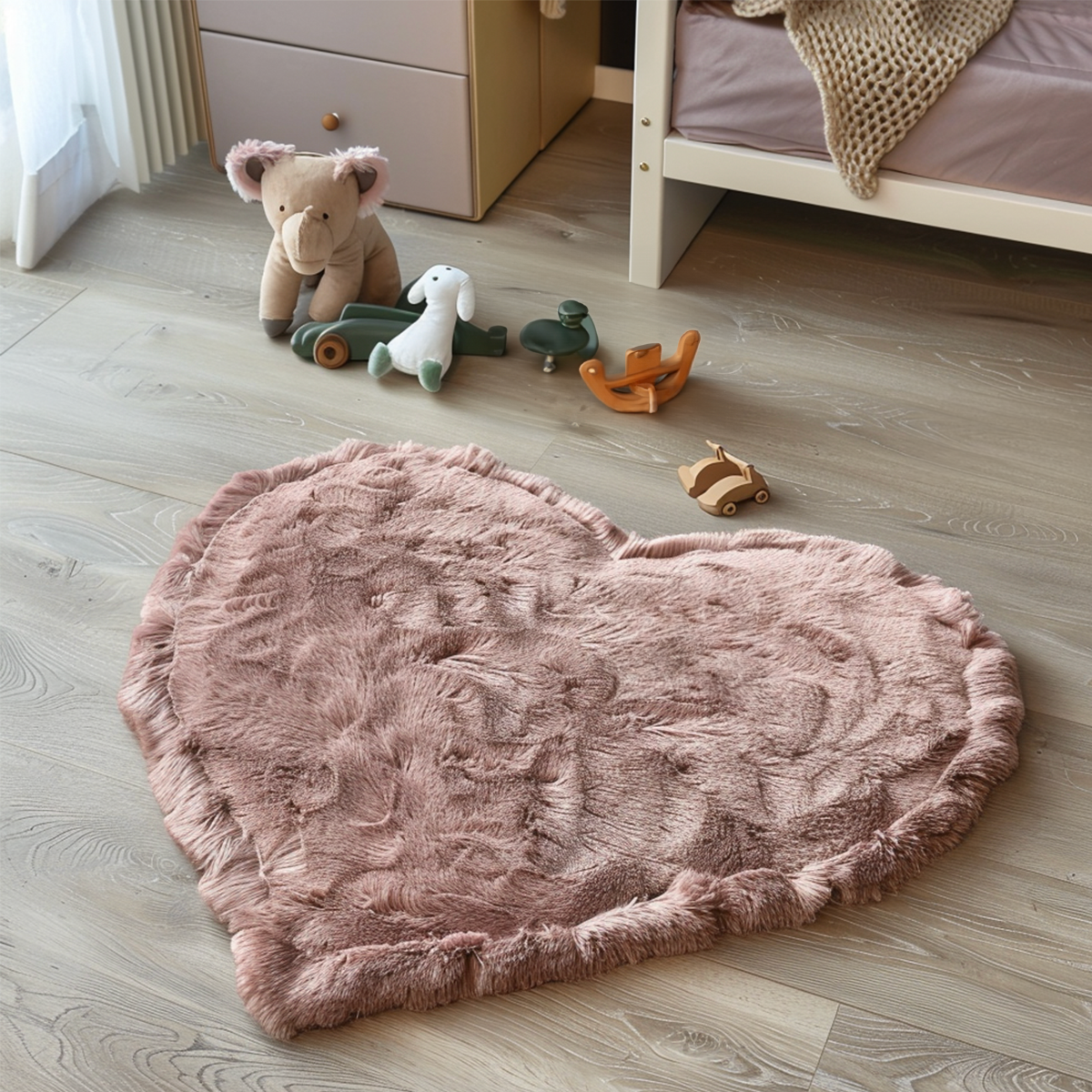 Kinder Vloerkleed Comfy Heart - Roze - 80 x 150 cm