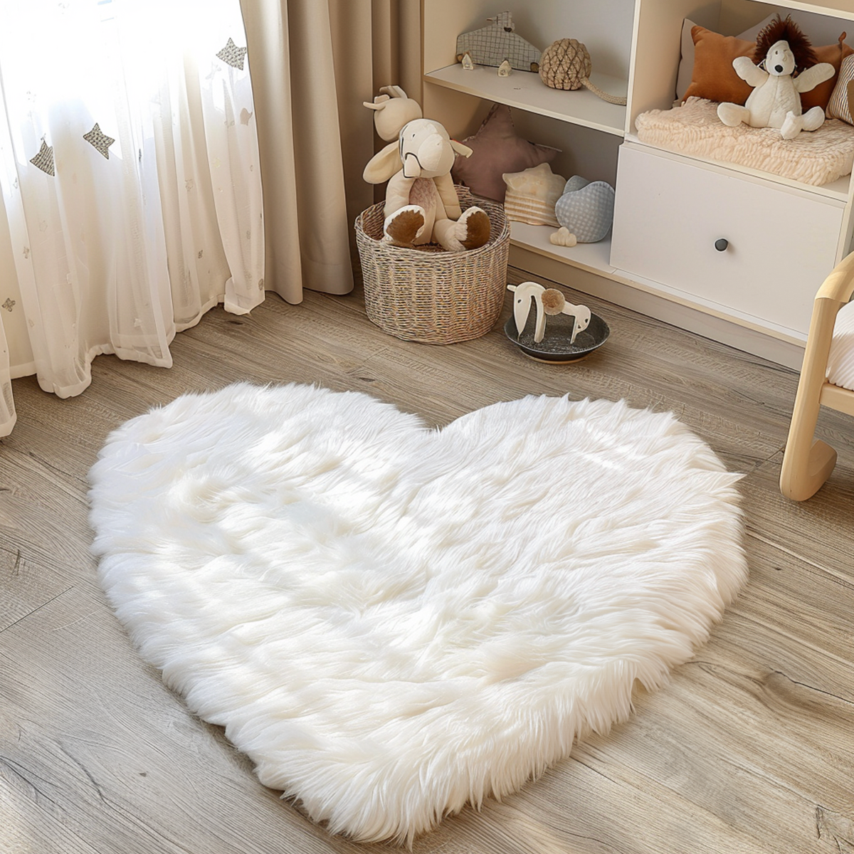 Kinder Vloerkleed Comfy Heart - Crème - 80 x 150 cm