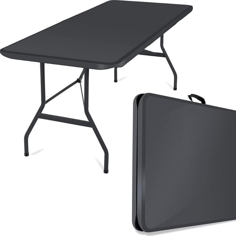 Elixpro klaptafel - Inklapbare tafel - 70x180cm - Weerbestendig - Campingtafel - Draagbare inklaptafel - Zwart
