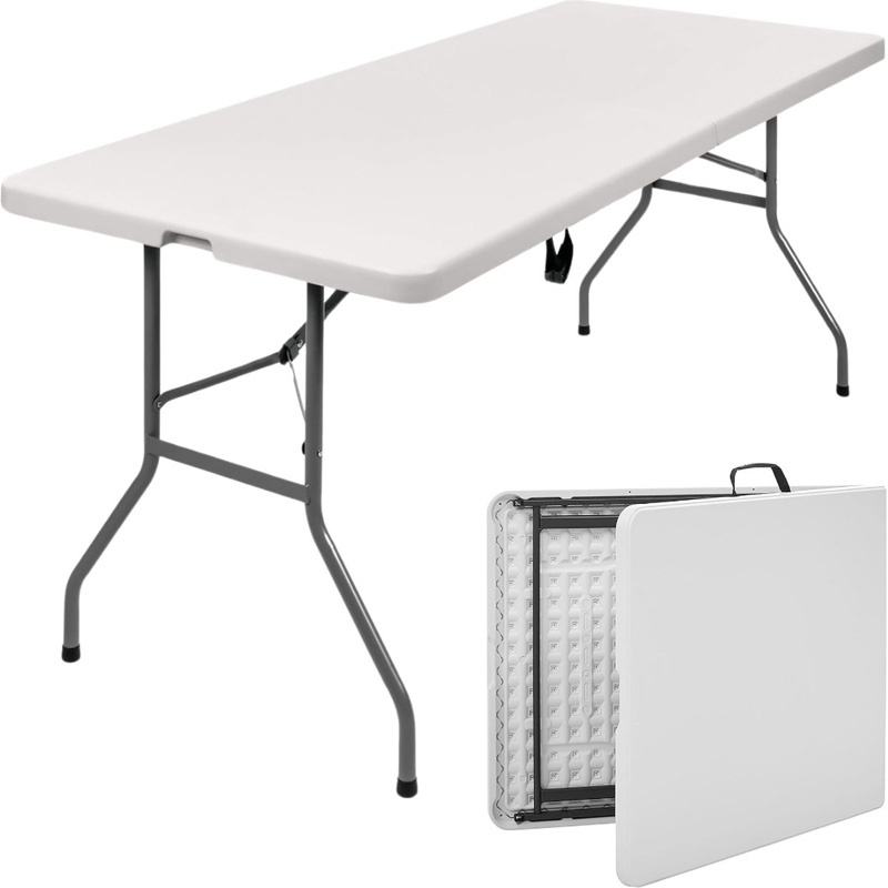 ElixPro klaptafel - Inklapbare tafel 70x180cm - Campingtafel - Weerbestendig - Draagbare inklaptafel - Wit