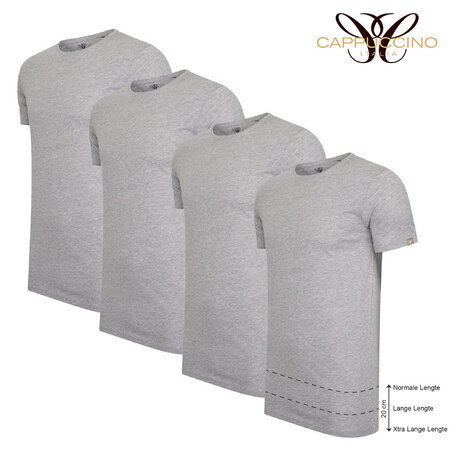 Neer 4-Pack Heren Shirts Voor Grote en Lange Maten, 95% Katoen Lange Mouwen Knooploos Casual Tops Oversized Basiste Shirts(Zwart, Donkergrijs, Wit, Khaki,7XL
