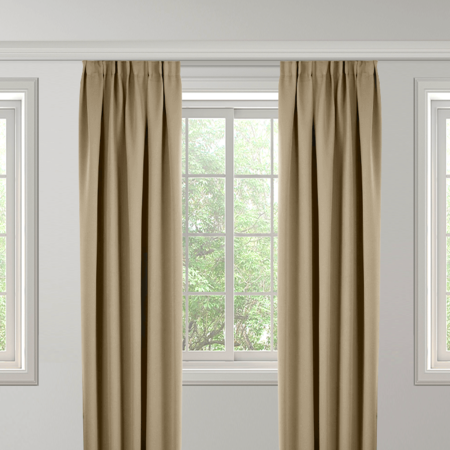 Verduisterende & Isolerende Gordijnen 150 of 300 cm - Haken  - Beige