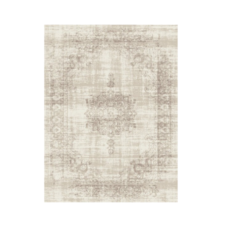 TWEEDE KANS - Vintage Vloerkleed Medaillon - 80 x 150 cm - Crème