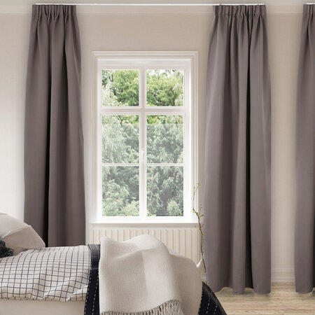 TWEEDE KANS - Verduisterende & Isolerende Gordijnen 150 cm - Ringen  - Donker Taupe