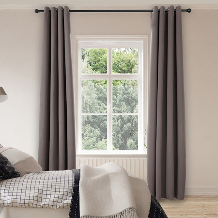 TWEEDE KANS - Verduisterende & Isolerende Gordijnen 300 cm - Haken  - Donker Taupe