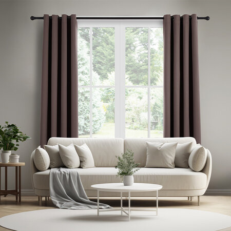 TWEEDE KANS - Verduisterende & Isolerende Gordijnen 300 cm - Haken  - Donker Taupe