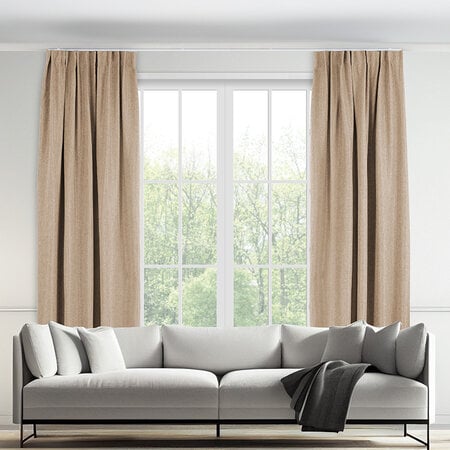 TWEEDE KANS - Luxe Geweven Gordijnen 150 cm - Haken - Taupe