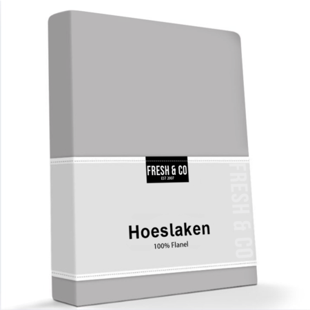 Hoeslaken Katoen Flanel - Lichtgrijs