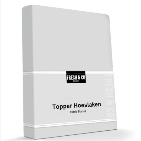 Hoeslaken Katoen Flanel - Topper - Wit