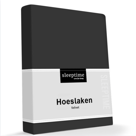 Hoeslaken Velvet - Zwart