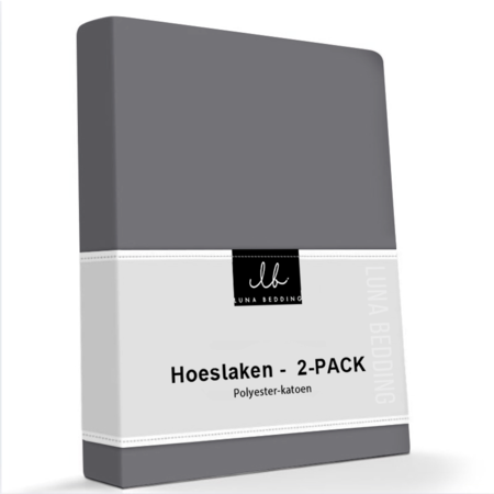 Hoeslaken Luna Stretch - Antraciet - 2-PACK