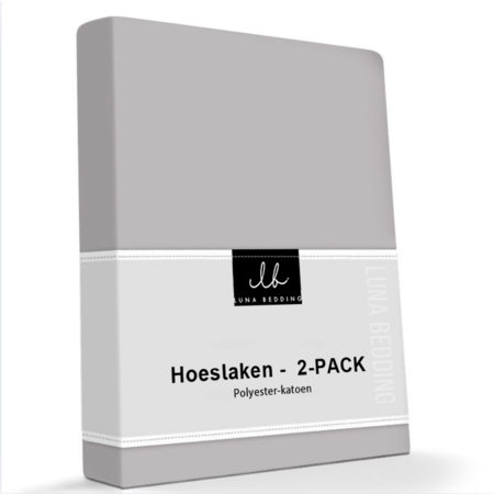 Hoeslaken Luna Stretch - Lichtgrijs - 2-PACK