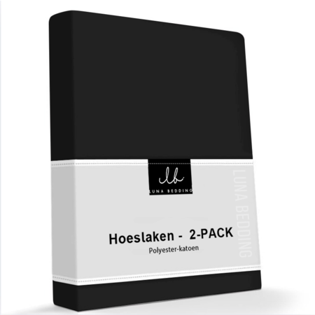 Hoeslaken Luna Stretch - Zwart - 2-PACK